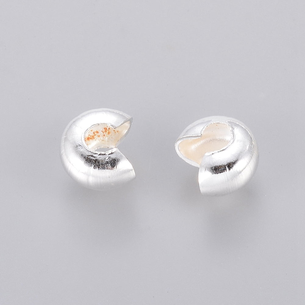 Iron Crimp Beads Covers Nickel Free Silver color Plated 5mm In Diameter Hole: 1.5~1.8mm