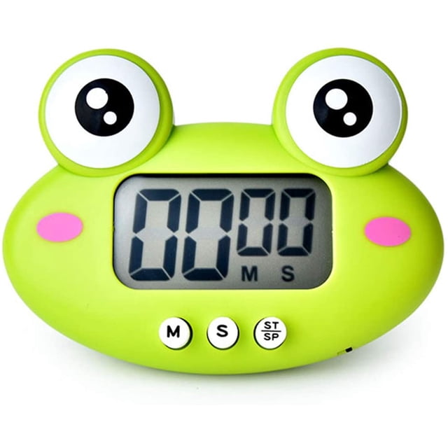Kitchen Timer, Cute Cartoon Animal Countdown Timer, Digital Cooking Timer with Magnetic, LCD Large-Screen Visual Clock, Hangable Alarm Clock with Stand,for Cooking Bake Sport Game(Frog)
