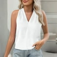 thumbnail image 6 of Ktyne White Blouse for Women Under Blazer Professional Sleeveless Blouses V-Neck Vest Top Trendy Summer Work Tank Tops White S, 6 of 7