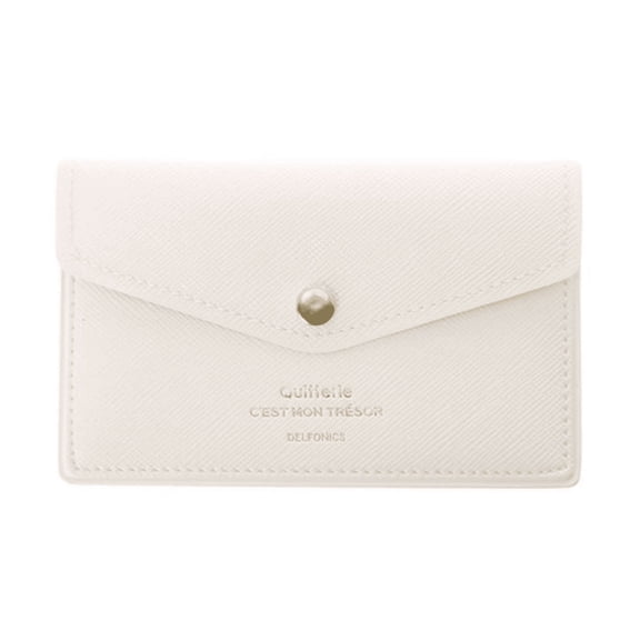 Delfonics Quitterie Card Case with Snap: 4-1/2 in. x 2.9 in. (White)