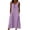 Purple, variant on XUNKUSGA Long Dresses for Women Classic Soild Color Cotton Linen Maxi Dresses Casual Loose Crewneck Sleeveless Button Beach Dress with Pockets,Blue,S