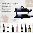 thumbnail image 4 of Soportes para botellas de vino de metal montado en la pared, organizador plegable para 2 botellas de licor, estante para vino montado en la pared para cocina, bar, bodega, negro 2, 4 of 5