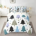 thumbnail image 2 of Manfei Cartoon Xmas Tree 7pcs Bedding Comforter Set,Merry Christmas Queen Bedding Sets,Rainbow Stars Snowflake Print Queen Sheet Sets For Kids,Super Cozy Room Decor Reversible, 2 of 8
