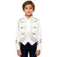 thumbnail image 4 of Aislor Boys Marching Band Jacket Drum Major Team Uniform Outwear Long Sleeve Coat Banquet Carnival White 14, 4 of 7