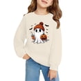 thumbnail image 2 of Chandail à Manches Longues à Col Rond Imprimé 2D d'Halloween Décontracté et Tendance pour Enfants Beige, 2 of 6