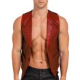 thumbnail image 3 of MSemis Glitter Sequins Waistcoat Open Front Jacket Sleeveless Coat Suit Vest Tops Costume Red 4XL, 3 of 6