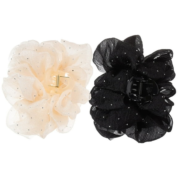 Tineasur 2pcs Chiffon Claw Clip for Women Elegant Hair Accessories Decorative