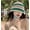 Green, variant on Striped Knitted Bucket Hat For Women Summer Hollow Panama Bob Handmade Crochet Fisherman Hats Female Outdoor Beach Sun Cap Gorro