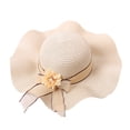 thumbnail image 5 of Mdesiwst Flower Decor Lace-up Bowknot Round Dome Sun Hat Women Big Wave Brim Floppy Straw Hat Fashion Accessories, 5 of 7