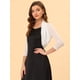 thumbnail image 2 of Semi Sheer Elegan Mangas Largas Bolero Shrug Tops para Mujer Blanco S, 2 of 5