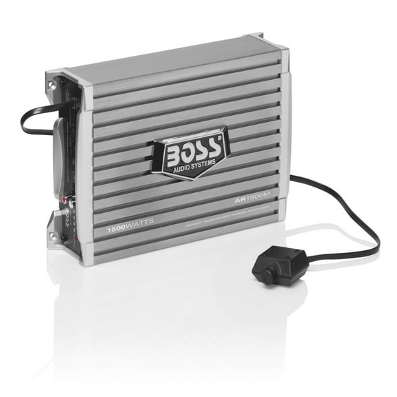 BOSS Audio Systems AR1500MK Car Audio subwoofer Amplifier, 8 Gauge Wiring Kit - 1500 High Output, 2/4 Ohm Stable, Class AB, Monoblock, Mosfet Power Supply, Remote Subwoofer Control, Stereo