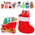 thumbnail image 2 of FELTECHELECTR 10 marionetas de dedo de Papá Noel y alce, minimuñecas de dedo, juegos de juguetes navideños para dedos, 2 of 7