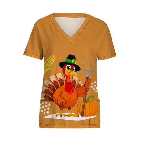 

YFPWM Hide Belly Tunic 2022 for Women Plus Size Blouses Cold Shoulder Tops Athletic Tank Tops Maternity Tank Top Short Sleeve V-Neck Thanksgiving Turkey Workwear Tops With Pockets