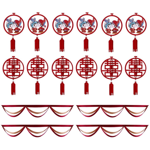 Decoraciones de boda con borlas para novias y novios. XI