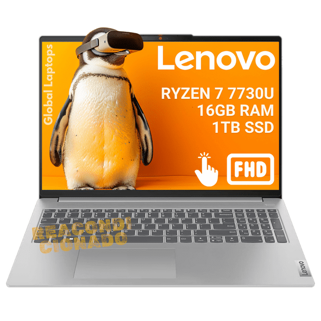 Laptop Lenovo 16-82XG AMD Ryzen 7 7730U 16GB RAM 1TB SSD WUXGA TOUCH Reacondicionado gris