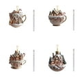 thumbnail image 2 of 4pcs Christmas Snow House Christmas Ornaments,Coffee Cup Ornaments for Christmas Tree,Tea Cup Christmas Ornaments,Gingerbread House Christmas Ornaments Decorations for Holiday Xmas Tree Home Decor, 2 of 8