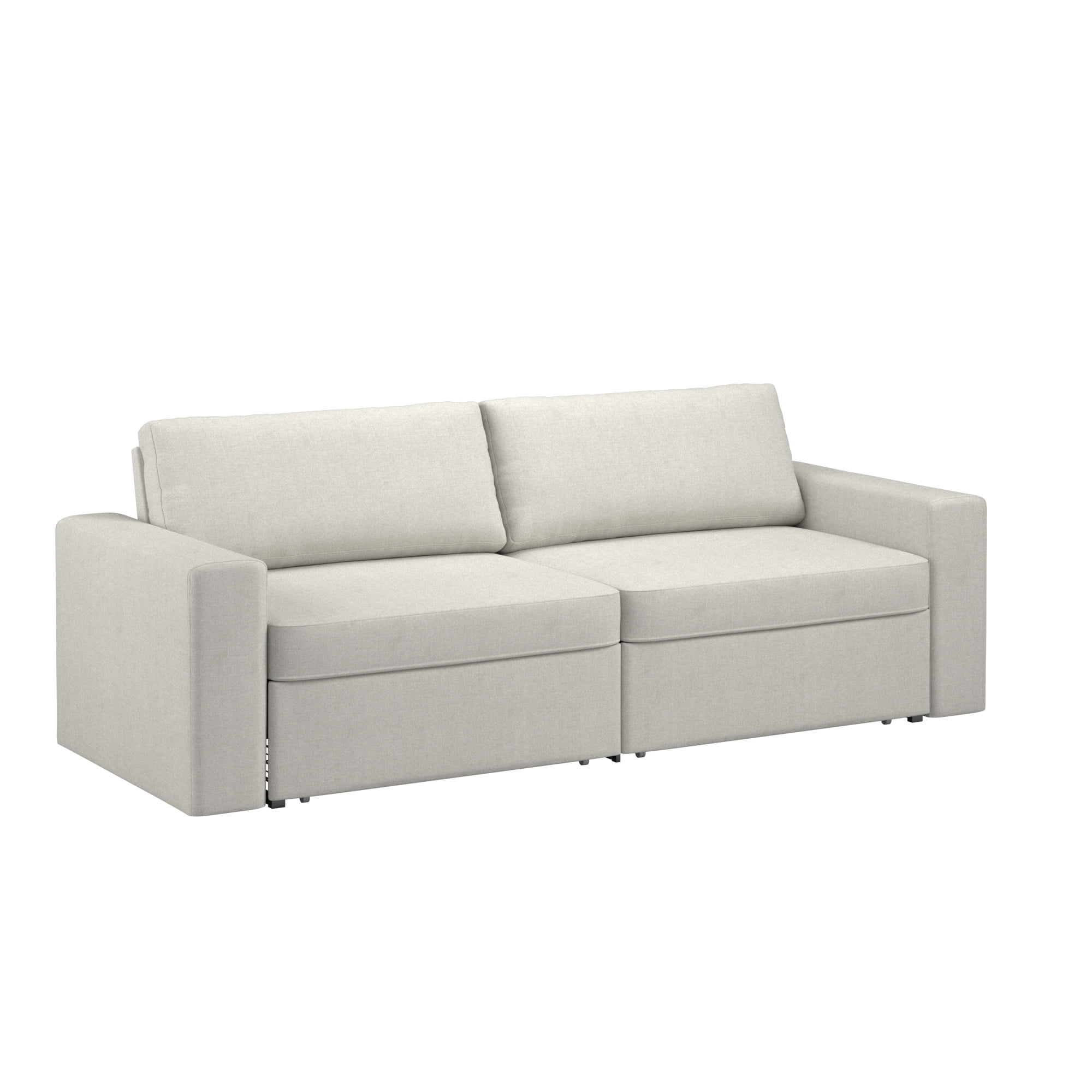 Weston Home Glen Park Upholstered Sofa with 2 Hidden Metal Wire Storage Drawers, Ivory