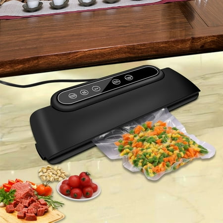 Electric Vacuum Sealer, Food Sealer Machine With Starter Kit, Keeps Food Fresh Up to 5x Longer, BPA Free Vacuum Sealer Roll for Packing/Storage Bags Included- BLACK