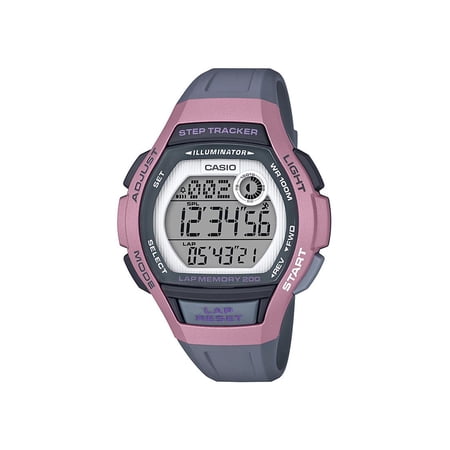 Casio Women's Step Tracker Watch, Gray/Pink LWS2000H-4AV