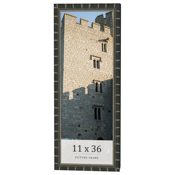 11x36 Frame Black Bamboo Solid Wood Picture Frame Width 1.5 Inches | Interior Frame Depth 0.5