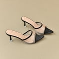 thumbnail image 2 of Xfvqtps Womens Rhinestone Mesh Mules Peep Toe High Heels Glitter Party Shoes Open Toe Evening Sandals Sparkly Dress Heels for Women Special Occasion Shoes, 2 of 9