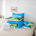 thumbnail image 6 of Manfei Underwater Scene Full Size Bedding Sets,Cute Axolotl Full Size Bed in a Bag For Girls,Blue Green Pink,Colorful Stars Reversible,7-Piece, 6 of 8