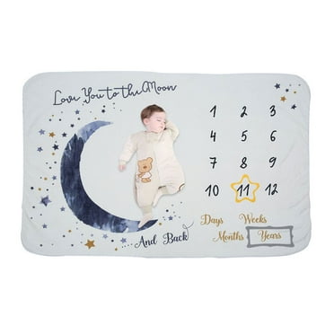 Baby Monthly Milestone Blanket, Baby Age Blanket, 1-12 Month Blankets ...