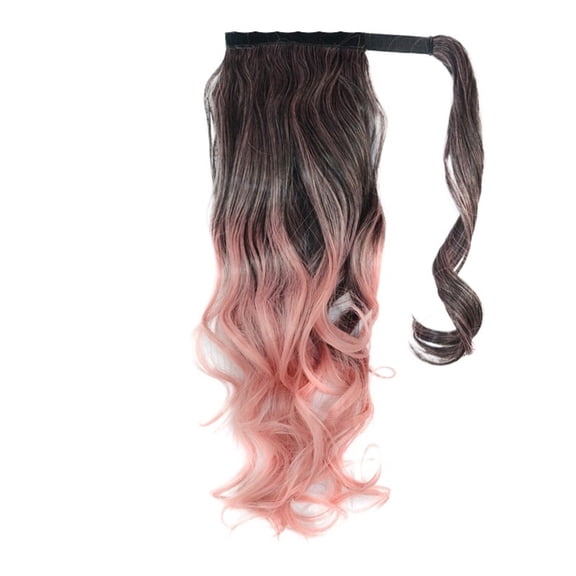 Ombre Color Ponytails Wrap Around Ponytail Extension Wavy Synthetic Hair