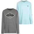 thumbnail image 2 of Hurley Boy's 2-Pack Thermal Crew Neck Long Sleeve T-Shirts (Sail/Black, 10/12), 2 of 16