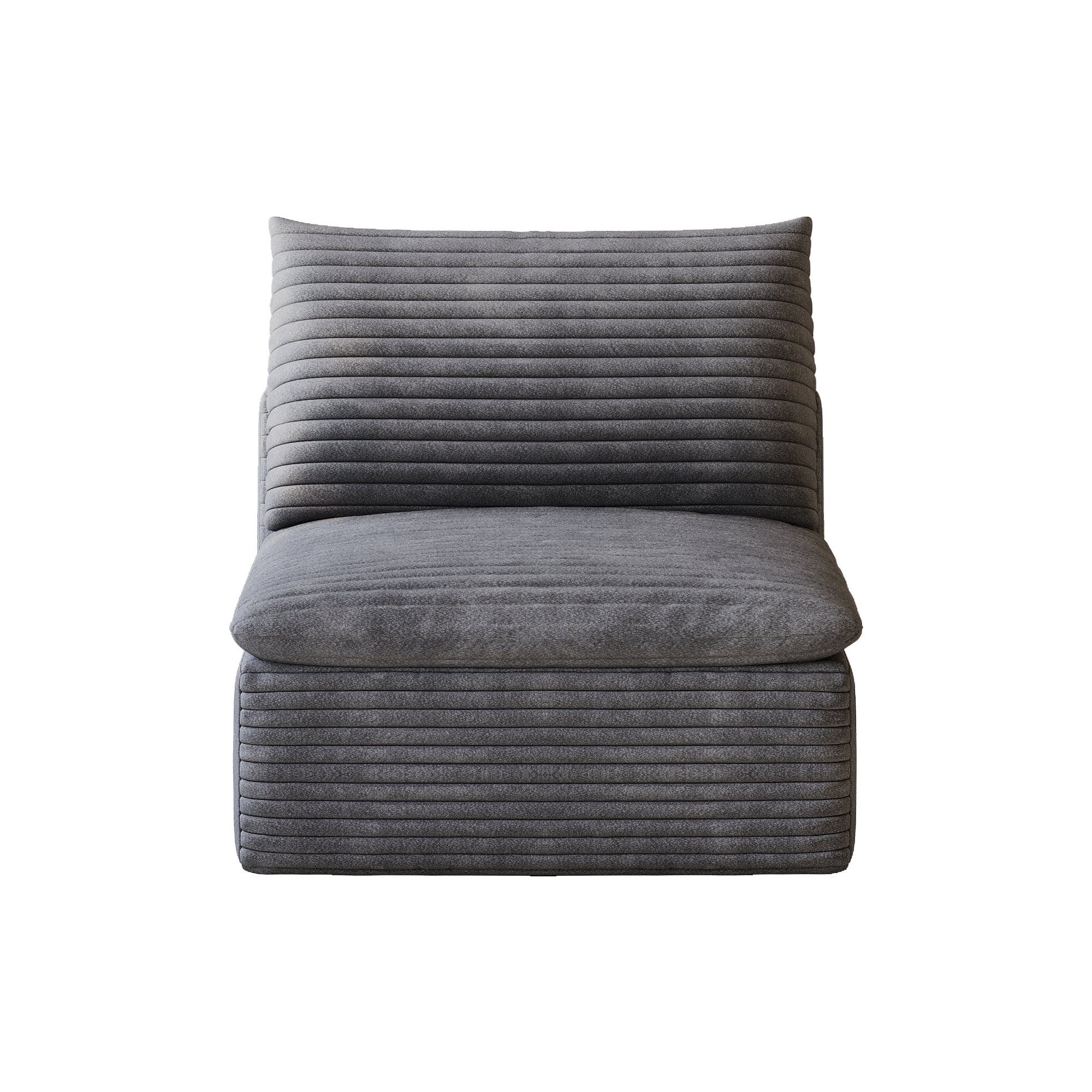 Modular Sofa with Middle Seat and Ottoman, Upholstered Sectional Couch and Modular Seating Set for Living Room, White