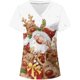 thumbnail image 1 of Blusas de ropa de trabajo con estampado de uniforme de trabajo con cuello en V y manga corta de Navidad para mujer Pompotops hkajfhjk457858, 1 of 1