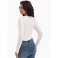 thumbnail image 2 of Womens Square Neck T Shirts Long Sleeve Tops Fitted Tees, 2 of 6
