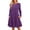 Purple, variant on Women's Long Sleeve Casual Dress Loose T-Shirt Dress with Pockets Purple XL