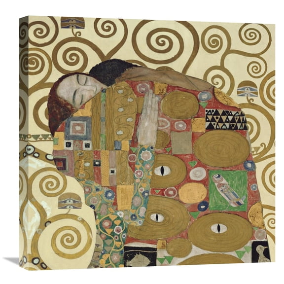 Global Gallery Gustav Klimt,'The Embrace' Stretched Canvas Artwork