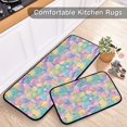 thumbnail image 5 of 2-Piece Kitchen Mat Set Non Slip Washable Floor Mats Decorative Rugs for Kitchen Sink Laundry Watercolor Rainbow Flowers, 5 of 7