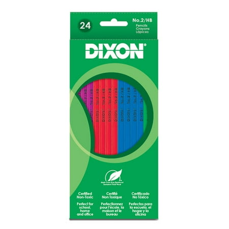 Dixon #2 Pencils, 24ct Assorted Color Barrels