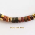 thumbnail image 6 of K-KED Minimalist 2x4mm Red Creek Jasper Stone Gemstone Dainty Bracelet Handmade, 6 of 8