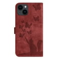 thumbnail image 6 of Wallet Case Designed for Apple iPhone 15 Plus - 5.4 inch for Women,Flip Folio Cover with Butterfly Embossed PU Leather Kickstand Credit Card Holder Slots Magnetic Wrist Strap Phone Case, Winered, 6 of 13