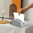 thumbnail image 4 of Fiudx Washable Cloth Tissue Box Cover | Cotton & Linen Fabric | Black or Gray Pattern | Fits Standard Tissues | Home Office Car Storage | 9.05X6.29 Inches, 4 of 6