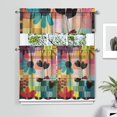 thumbnail image 2 of Boho Country Curtains 36 Inch - 3 Panel Rustic Farmhouse Set with Vintage Blooming Botanicals, Rod Pocket Kitchen Window Drapes for Cottage Decor, 2 of 6