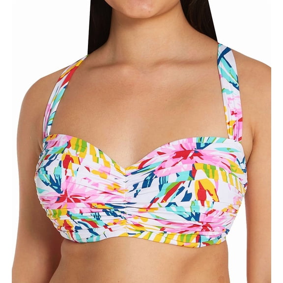 Women's Bleu Rod Beattie B21179D Beachy Keen Shirred Underwire Bandeau Swim Top (Multi 40D)