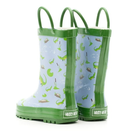 

Mucky Wear Children s Rubber Rain Boots - Snappy Crocodile Easy-On Handles Waterproof Toddler Boots for Boys and Girls - Lightweight Rain Boots for Kids - US Size 4T