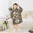 thumbnail image 6 of FORMRS Wearable Blanket Hoodie with Sleeves for Kids Cozy Flannel Sweatshirt, Floral Wilderness Pattern, 6 of 7