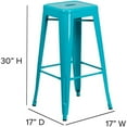 thumbnail image 6 of Home Square 30" Metal Backless Bar Stool in Crystal Blue - Set of 3, 6 of 6