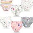 thumbnail image 4 of Girls 100% Cotton Briefs All-Season Underwear for Kids Girls Cartoons Panties 6 Packs,Style F for 5-6 Years, 4 of 10