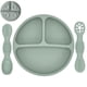 thumbnail image 2 of Plato de comedor de silicona con ventosa para bebé, juego de cuchara de arroz, platos bonitos de dibujos animados para niños, vajilla para bebé con cara sonriente, cuenco Retro para chico, 2 of 5