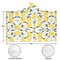 thumbnail image 3 of Wearable Blanket,Yellow Lemon Fruit Leaves White Pattern Hooded Wearable Sherpa Blanket for Adults & Teens,Winter Poncho Shawl Wrap Cape Thick Warm,60"x80", 3 of 5