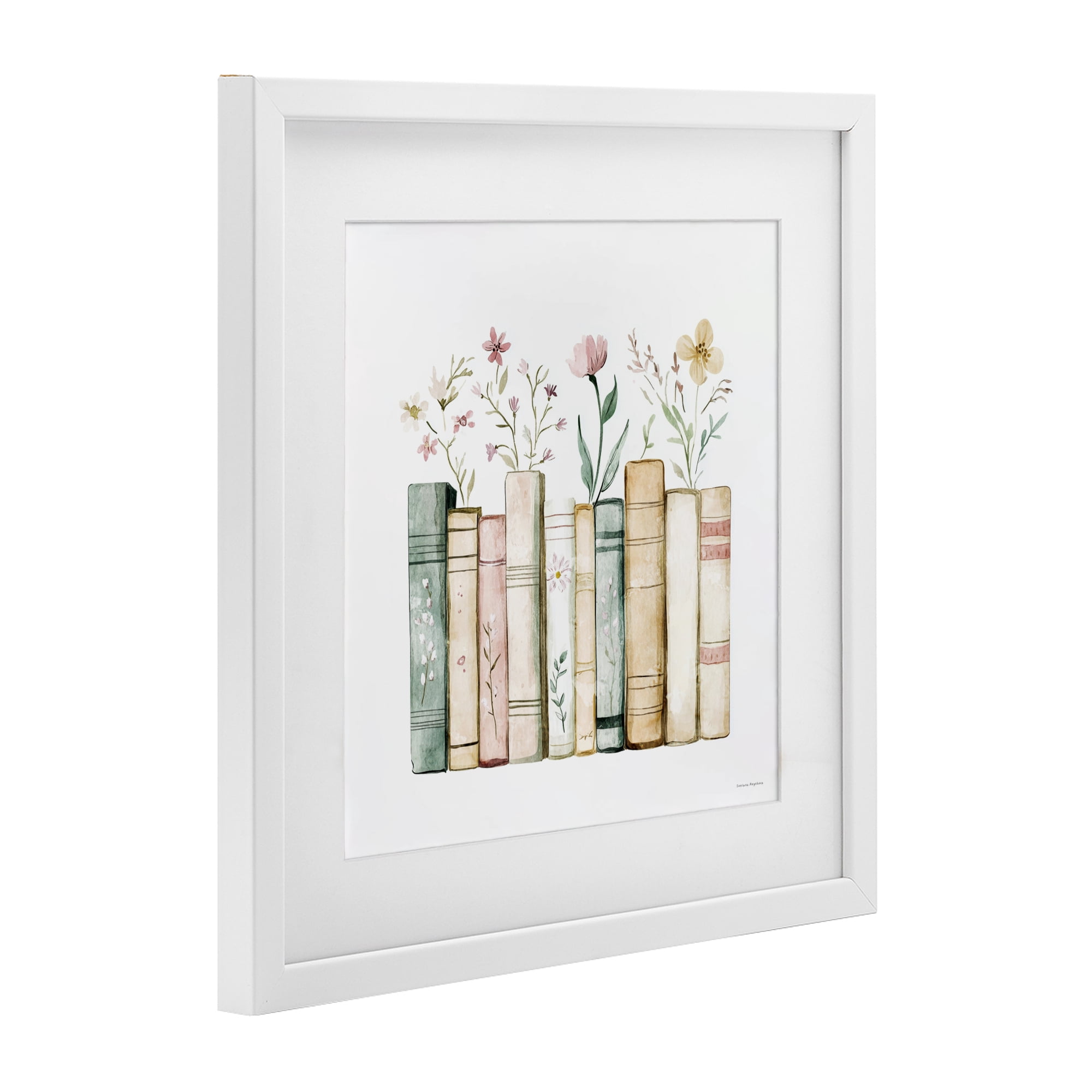 Stupell Industries Floral Stories Library White Framed Print Under Glass, design by Svetlana Aleynikova