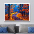 thumbnail image 2 of wall26 Framed Canvas Print Wall Art Brushstroke Effect Red &amp; Blue Autumn Forest Nature Wilderness Illustrations Modern Art Rustic Scenic Multicolor for Living Room, Bedroom, Office - 16"x24&, 2 of 5