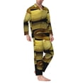 thumbnail image 2 of Balery Yellow White-Lipped Pit Viper Pijama para Hombre de Dos Piezas con Manga Larga, Conjunto de Dormir y Descanso Suave con Bolsillos-Large, 2 of 7